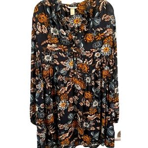 H&M Floral Dress Size 10 navy